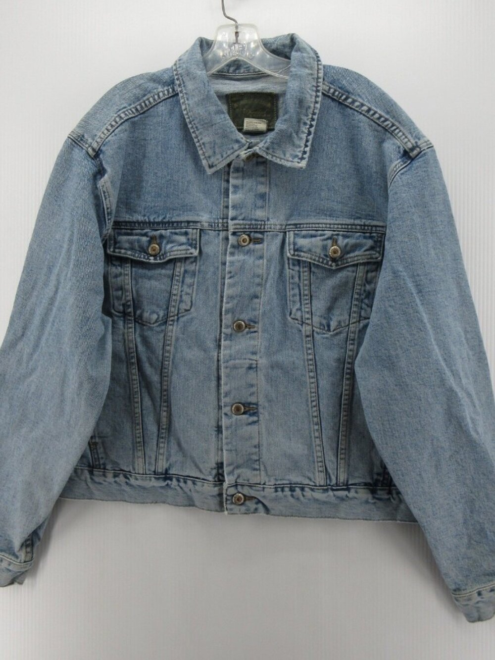 VINTAGE Gap Jacket XL Trucker Denim Moto Button Up Special Edition *
